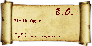 Birik Oguz névjegykártya